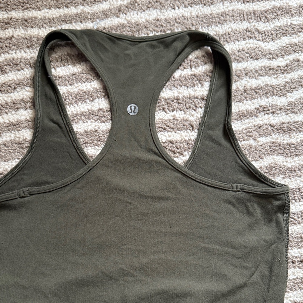 Olive Green Racerback Tank Top - Picture 3 of 3
